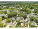Aerial view of a neighborhood with waterfront properties along a canal, showcasing lush greenery and beautiful homes at 6046 River Rd, New Port Richey, FL 34652