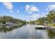 Scenic waterfront view featuring private docks and lush greenery, perfect for boating enthusiasts at 6046 River Rd, New Port Richey, FL 34652