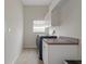 Convenient laundry room with modern washer and dryer, countertop, and storage at 6140 Seaside Dr, New Port Richey, FL 34652