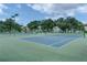 Multiple community tennis courts surrounded by mature trees and greenery at 6140 Seaside Dr, New Port Richey, FL 34652
