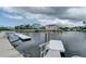 View of community waterfront homes with private docks on canal at 6140 Seaside Dr, New Port Richey, FL 34652