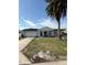 Single-story home with attached garage, green lawn, and mature palm tree in the front yard at 7540 Briarwood Dr, Port Richey, FL 34668