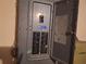 Close up of an open electrical panel at 7631 Briarwood Dr, Port Richey, FL 34668