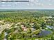 Scenic aerial view displays the community's layout, highlighting the lake and nearby amenities at 8158 Sturbridge Ct # D, Weeki Wachee, FL 34613