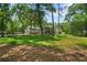 Lush green lawn surrounded by mature trees, enhancing privacy and natural beauty to the property at 8518 Quail Hollow Blvd, Wesley Chapel, FL 33544