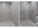 This walk-in shower features sleek tile and seamless glass doors at 10149 Rockbay Rd, Brooksville, FL 34601