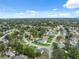 Aerial view of the neighborhood showcasing beautiful homes, mature trees, and an attractive layout at 13001 Sawmill Way, Hudson, FL 34667