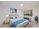 Bedroom featuring hardwood floors, neutral paint, a large window, and a beautifully decorated bed at 13001 Sawmill Way, Hudson, FL 34667