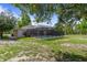 Well-maintained backyard featuring a screened-in pool, ideal for relaxation and enjoying the surrounding natural beauty at 15287 Coot Rd, Weeki Wachee, FL 34614