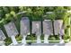 This aerial view showcases the property's backyard and neighborhood layout near green space and sidewalks at 17843 Garsalaso Cir, Brooksville, FL 34604