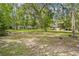 Expansive backyard with a detached garage nestled amongst mature trees at 27091 Country Oak Dr, Brooksville, FL 34602