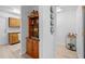 Hallway view showcases the wood hutch with hardwood floors connecting to other parts of the home at 27091 Country Oak Dr, Brooksville, FL 34602