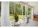 Sunroom showcasing an abundance of natural light and verdant backyard views at 27091 Country Oak Dr, Brooksville, FL 34602