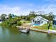 Beautiful aerial view of waterfront homes with pools and docks, showcasing an upscale coastal community at 4104 Pine Dale Ct, Hernando Beach, FL 34607