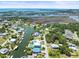 Stunning aerial view of waterfront homes with private docks along a canal leading to the ocean at 4104 Pine Dale Ct, Hernando Beach, FL 34607