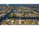 Overhead aerial view of the waterfront home located at 4469 Bahama Drive, Hernando Beach, Florida at 4469 Bahama Dr, Hernando Beach, FL 34607