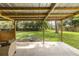 Spacious backyard featuring a covered patio perfect for enjoying the outdoors at 7424 Grand Blvd, New Port Richey, FL 34652