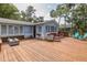 Inviting deck with comfortable outdoor seating and a modern fire pit at 7424 Grand Blvd, New Port Richey, FL 34652