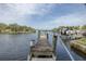 Private boat dock along a waterway, perfect for boating and enjoying water activities at 7424 Grand Blvd, New Port Richey, FL 34652