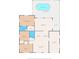 Detailed floor plan showcasing layout of bedrooms, bathrooms, kitchen, living areas, porch, and screened pool at 9016 Unicorn Ave, Port Richey, FL 34668