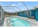 Charming screened-in pool area with outdoor seating, providing a delightful oasis for leisure and entertainment at 9016 Unicorn Ave, Port Richey, FL 34668