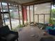 Unfinished sunroom adjacent to pool with plenty of natural light and outdoor access at 9155 Pemberton St, Spring Hill, FL 34608
