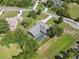 Overhead shot of a house showing pool, backyard, mature trees, and neighborhood streets at 9431 Amidon St, Spring Hill, FL 34608