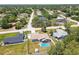 Charming home featuring a screen-enclosed pool, a fenced yard, and mature trees in a quiet neighborhood at 11280 Sedgefield Ave, Spring Hill, FL 34608
