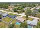 Spacious property featuring a screened pool, fenced yard, and lush landscaping at 11280 Sedgefield Ave, Spring Hill, FL 34608
