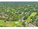 Aerial view of the community surrounded by lush greenery and a nearby golf course at 13009 Wedgewood Way # 63-D, Hudson, FL 34667