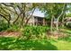 Backyard view surrounded by mature trees and lush greenery offering privacy and a peaceful setting at 13009 Wedgewood Way # 63-D, Hudson, FL 34667