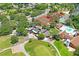 Wonderful aerial view of the clubhouse, pool, tennis courts, and manicured greens at 13009 Wedgewood Way # 63-D, Hudson, FL 34667
