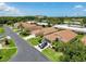 Aerial view featuring single-Gathering homes with attached garages and lush landscaping, situated in a quiet, well-maintained neighborhood at 3317 Abigail Ct, New Port Richey, FL 34655