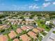 This aerial view shows a community with manicured lawns, matched roofs, and a golf course in the distance at 3317 Abigail Ct, New Port Richey, FL 34655