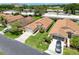Aerial view of single-Gathering homes, with attached garages and landscaping, in a well-kept, suburban neighborhood setting at 3317 Abigail Ct, New Port Richey, FL 34655
