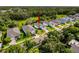 Aerial shot features a well-maintained single-Gathering home with lush landscaping in a quiet residential neighborhood at 4082 Watson Dr, New Port Richey, FL 34655