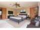 Large main bedroom features neutral wall coverings, carpet and updated furniture and decor at 4269 River Birch Dr, Spring Hill, FL 34607