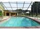 Inviting screened-in pool with bar area, perfect for outdoor entertainment and relaxation at 4269 River Birch Dr, Spring Hill, FL 34607