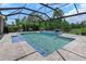 The screened-in pool has mature landscaping for privacy at 4287 Woodland Retreat Blvd, New Port Richey, FL 34655