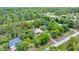 An aerial perspective showcases a private backyard with a pool, nestled among dense trees at 9130 Madrid Rd, Weeki Wachee, FL 34613