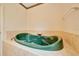 Large jetted tub with tile surround and built in hardware at 9130 Madrid Rd, Weeki Wachee, FL 34613
