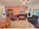 Open living room with lots of seating, perfect for entertaining at 18142 Baywood Forest Dr, Hudson, FL 34667