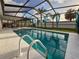 Inviting pool with a screened-in enclosure and plenty of room to relax at 10029 Freestone Ln, Port Richey, FL 34668