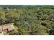 A lovely home is hidden among lush trees in this aerial view, offering a private and secluded atmosphere at 13901 Vacation Ln, Odessa, FL 33556