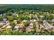 Picturesque aerial shot of waterfront homes surrounded by dense greenery and canals, showcasing serene waterside living at 14646 Coronado Dr, Spring Hill, FL 34609