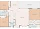 Home floorplan featuring bedrooms, living room, dining area, bathrooms, foyer, screened porch, laundry, and walk-in closets at 14646 Coronado Dr, Spring Hill, FL 34609