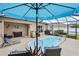 Relaxing pool features a screened enclosure, sun loungers and BBQ area, creating a perfect outdoor space at 18530 Dobson Dr, Hudson, FL 34667