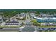 Aerial view of a bustling commercial district in a charming town with shops and restaurants at 2048 Ground Squirrel Dr, New Port Richey, FL 34655