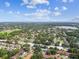Wide aerial shot of a community with lakes, tree coverage, and nearby baseball fields at 2101 Sunset Point Rd # 201, Clearwater, FL 33765