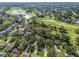 Overhead shot featuring houses, golf course and lake at 2342 Countryside Dr, Spring Hill, FL 34606